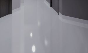 polished epoxy coated floor detail