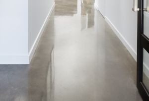 polished concrete hallway